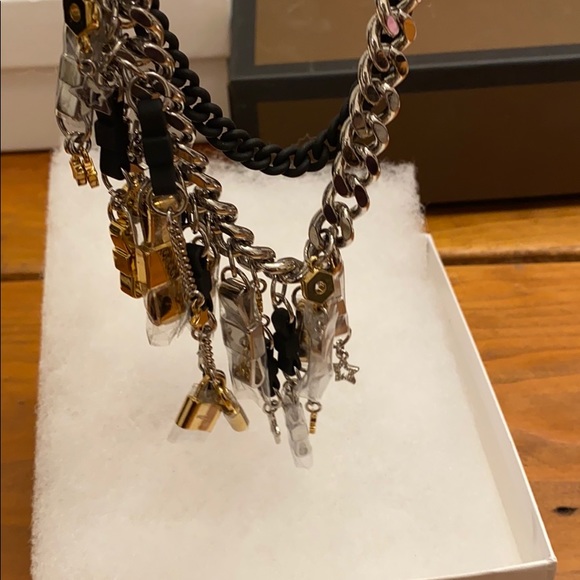 Marc Jacobs black multi pendent charm necklace NWT - Picture 2 of 4